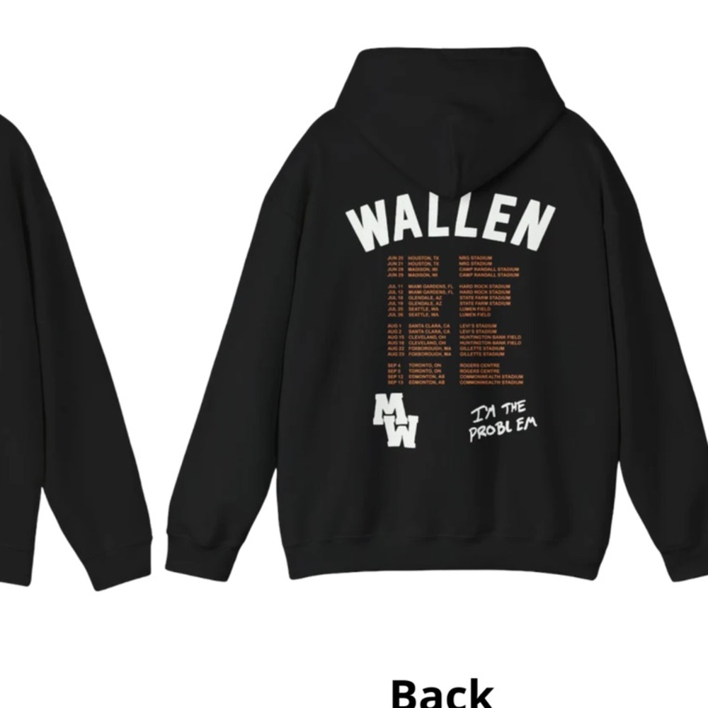 Morgan Wallen Black Hoodie Tour 2025 - Picture 2 of 2